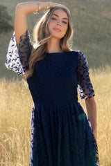 Kendra Embroidered Dress | Baltic Born Navy