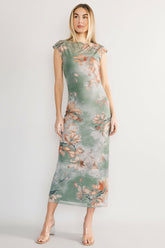 Daniela Mesh Midi Dress | Baltic Born Dusty Sage Floral