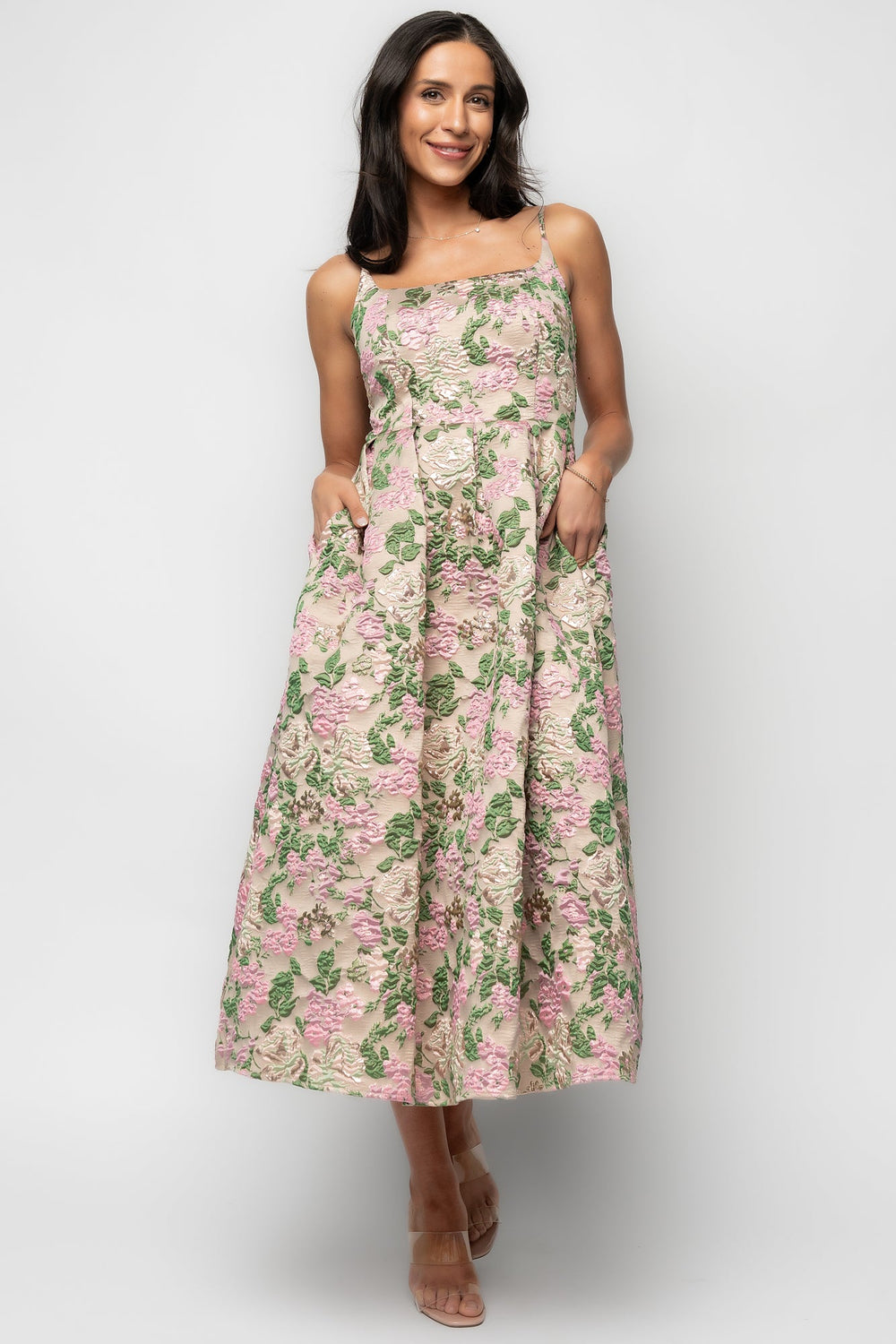 Antoinette Embossed Midi Dress | Baltic Born Champagne Multi Floral