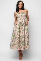 Antoinette Embossed Midi Dress | Baltic Born Champagne Multi Floral