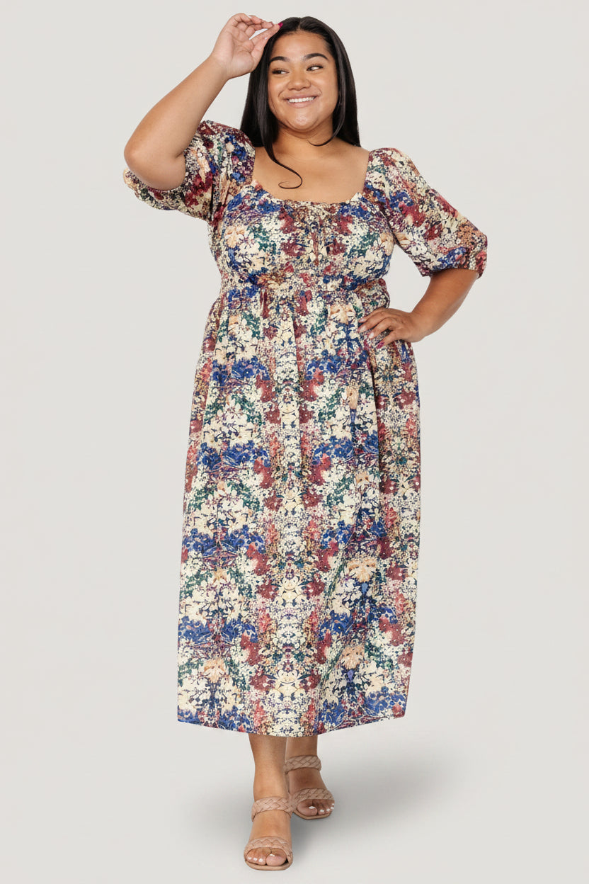 Eden Midi Dress | Baltic Born Black Multi Print