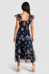 Clementine Tulle Midi Dress | Baltic Born Navy Floral