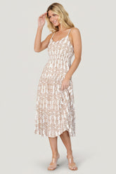 Thebes Tank Midi Dress | Baltic Born Taupe Print