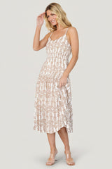 Thebes Tank Midi Dress | Baltic Born Taupe Print