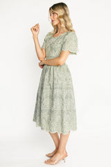 Margot Eyelet Midi Dress | Baltic Born Sage