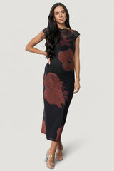 Daniela Mesh Midi Dress | Baltic Born Black Floral