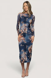 Darya Mesh Midi Dress | Baltic Born Navy Floral
