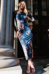 Darya Mesh Midi Dress | Baltic Born Navy Floral