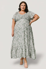 Joanie Smocked Dress | Baltic Born Sage + Off White Floral