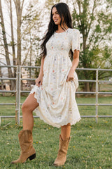 Maribel Lace Midi Dress | Baltic Born Cream Floral