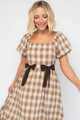 Sinclair Midi Dress | Baltic Born Brown Plaid