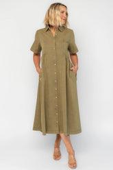 Lenore Button Up Dress | Baltic Born Olive