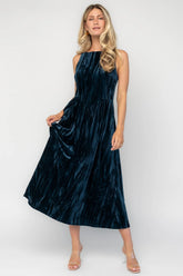 Octavia Velvet Midi Dress | Baltic Born Deep Teal