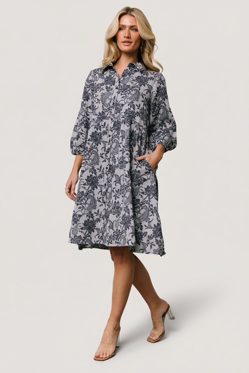 Dakota Babydoll Dress | Baltic Born Navy Print