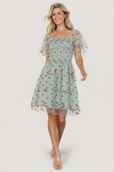 Tivoli Tulle Short Dress | Baltic Born Sage + Pink