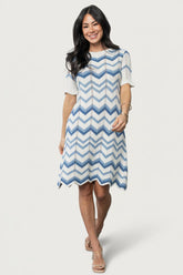 Mijas Crochet Dress | Baltic Born Blue + Off White