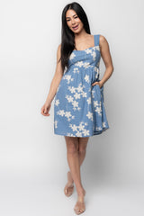 Ivy Short Dress | Baltic Born Blue + White
