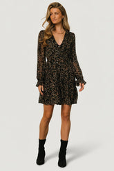 Huxley Tiered Short Dress | Baltic Born Black Multi Floral