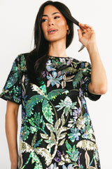 Patricia Sequin Short Dress | Baltic Born Black + Blue Multi