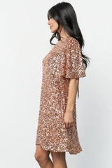 Asta Sequin Shift Dress | Baltic Born Rose Gold