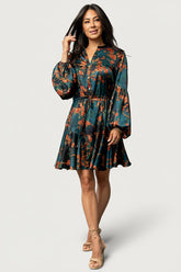 Venice Short Dress | Baltic Born Jade + Copper Floral