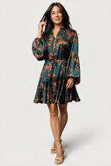 Venice Short Dress | Baltic Born Jade + Copper Floral