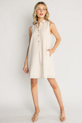 Dolly Short Dress | Baltic Born Beige Gingham Print