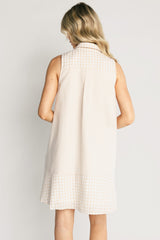 Dolly Short Dress | Baltic Born Beige Gingham Print
