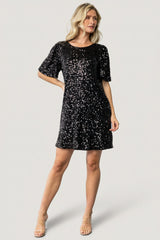Asta Sequin Shift Dress | Baltic Born Black