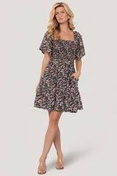 Idera Short Dress | Baltic Born Black Floral