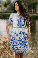 Palomina Short Dress | Baltic Born Cobalt Print