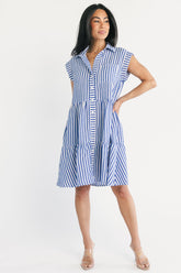 Charlie Short Dress | Baltic Born Blue Stripe