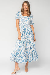 Addison Maxi Dress | Baltic Born Ivory + Blue