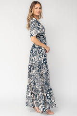 Jules Maxi Dress | Baltic Born Dark Blue Print