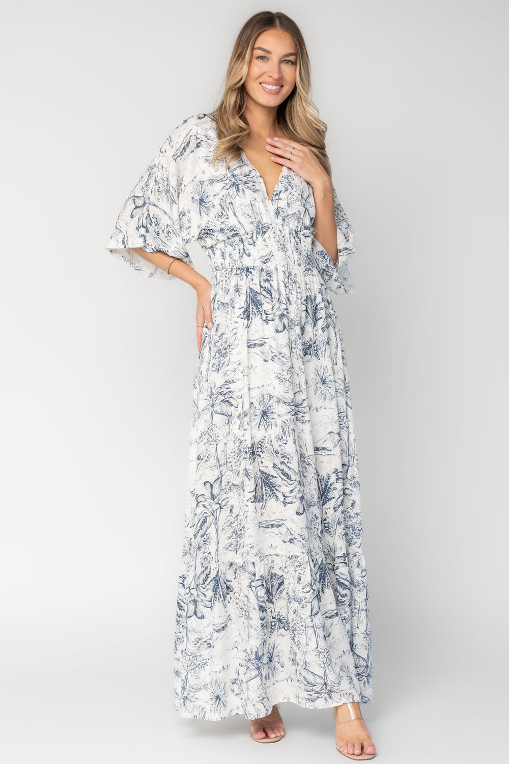 Christiana Maxi Dress | Baltic Born Off White + Slate
