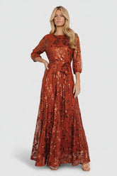 Destiny Sequin Maxi Dress | Baltic Born Cinnamon