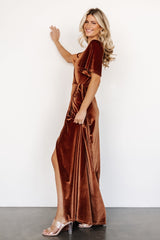Meghan Velvet Wrap Maxi Dress | Baltic Born Spice