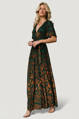 Uma Velvet Maxi Dress | Baltic Born Bronze + Jade