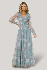 Layla Tulle Maxi Dress | Baltic Born Light Blue Floral