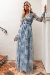 Layla Tulle Maxi Dress | Baltic Born Light Blue Floral