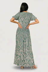 Leslie Velvet Maxi Dress | Baltic Born Sage + Silver