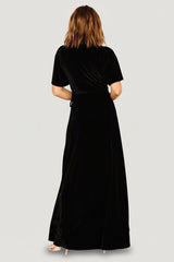Katelyn Velvet Maxi Wrap Dress | Baltic Born Black