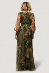 Layla Tulle Maxi Dress | Baltic Born Olive + Rust