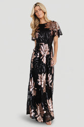 Muse Sequin Maxi Dress | Baltic Born Black + Rose