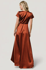 Krystal Satin Wrap Gown | Baltic Born Cinnamon