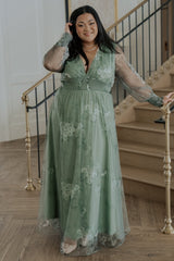 Layla Tulle Maxi Dress | Baltic Born Dusty Green Floral