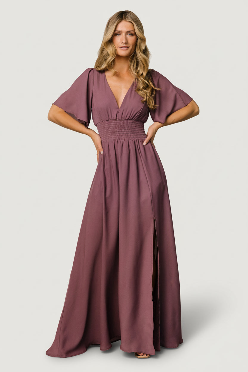 Verona Smocked Maxi Dress | Baltic Born Vintage Plum