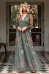 Layla Tulle Maxi Dress | Baltic Born Dusty Olive Floral