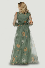 Layla Tulle Maxi Dress | Baltic Born Dusty Olive Floral