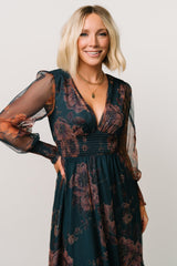 Layla Tulle Maxi Dress | Baltic Born Copper + Blue Metallic